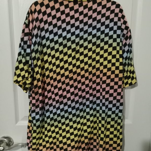 EUC Forever 21 Rainbow Checkerboard size Medium - Picture 3 of 4